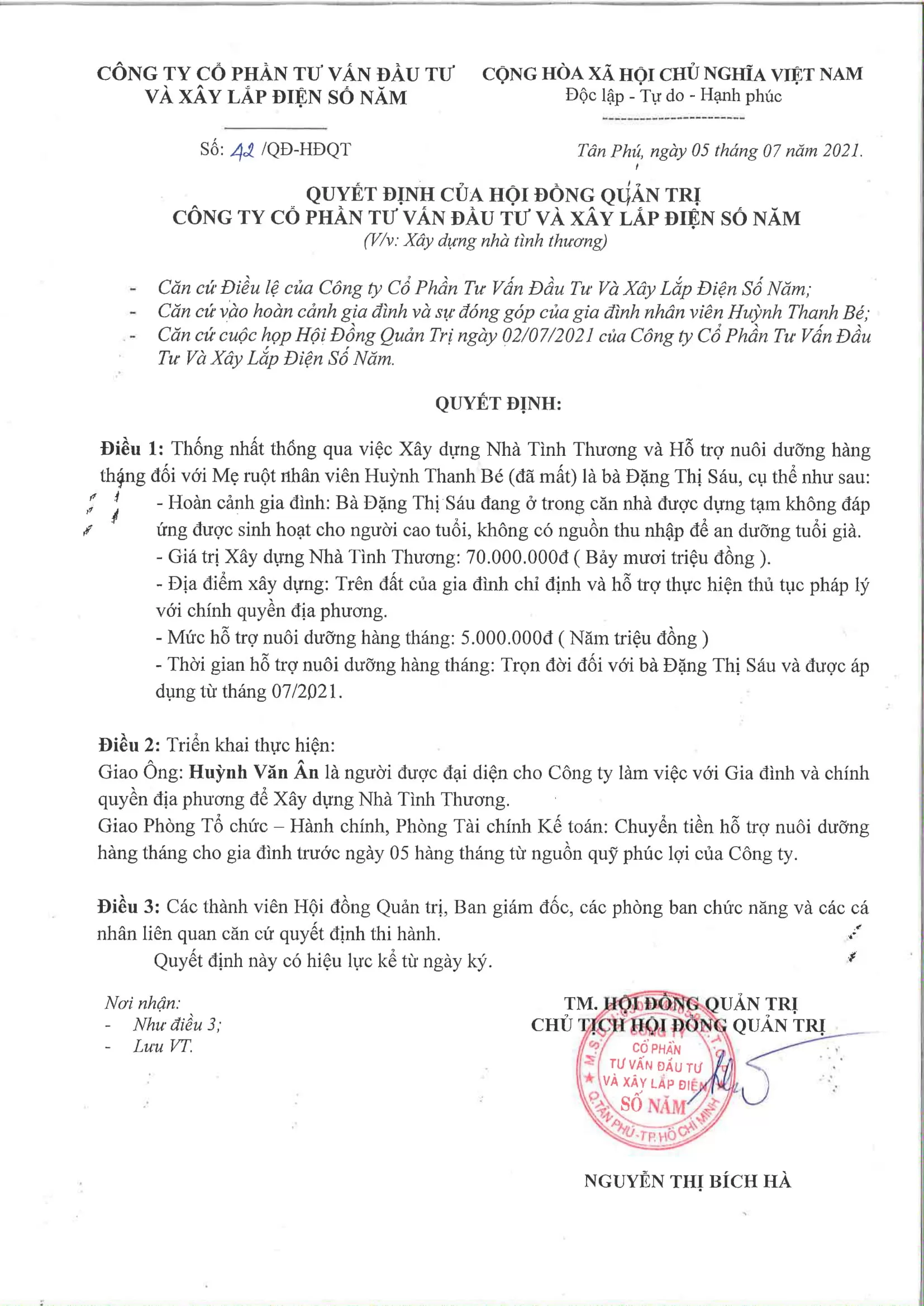 Xây dựng Nhà Tình Thương